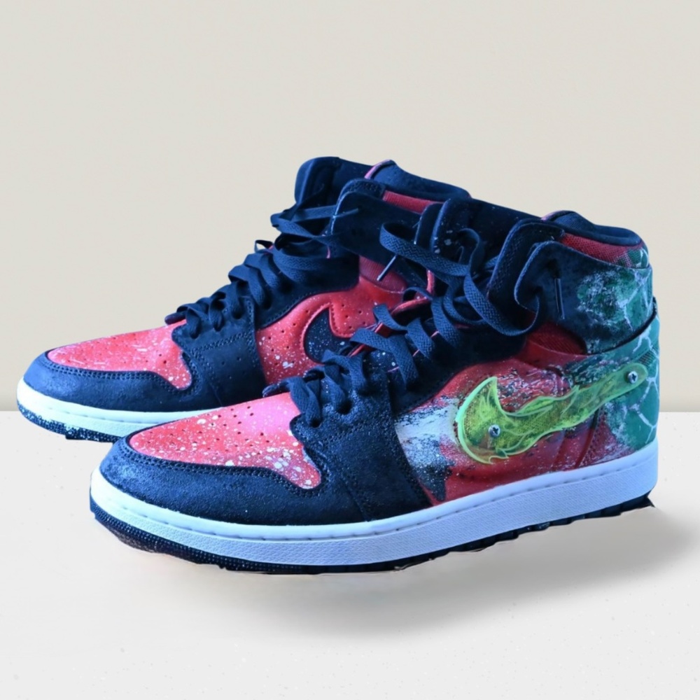 Hand-Painted Nike Airfare Sneakers – One-of-a-Kind Custom Design